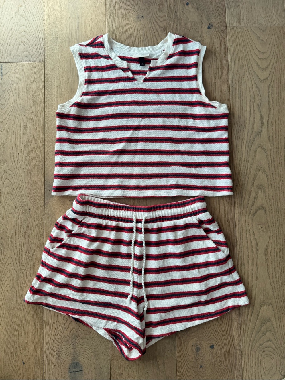 Universal Thread Sleeveless Striped Tank Top & Shorts